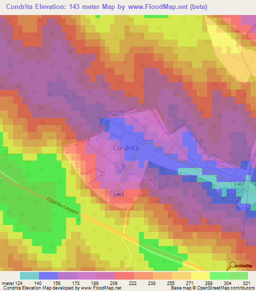 Condrita,Moldova Elevation Map