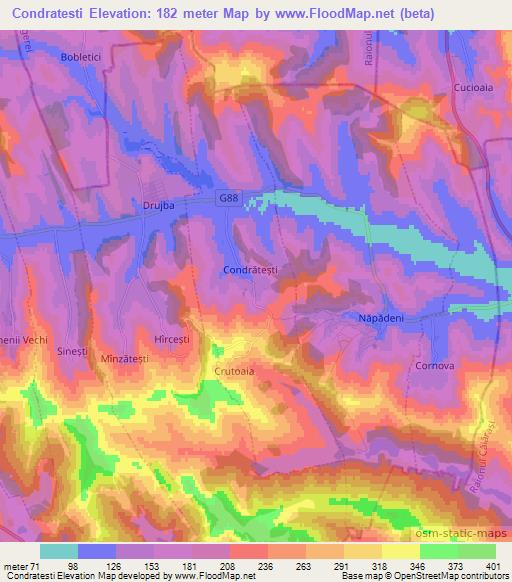 Condratesti,Moldova Elevation Map