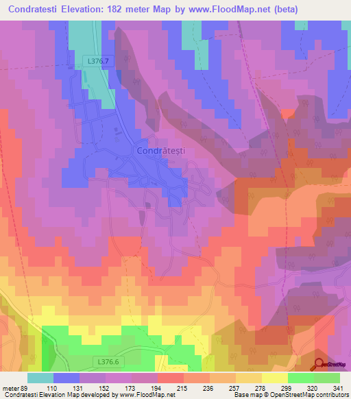 Condratesti,Moldova Elevation Map