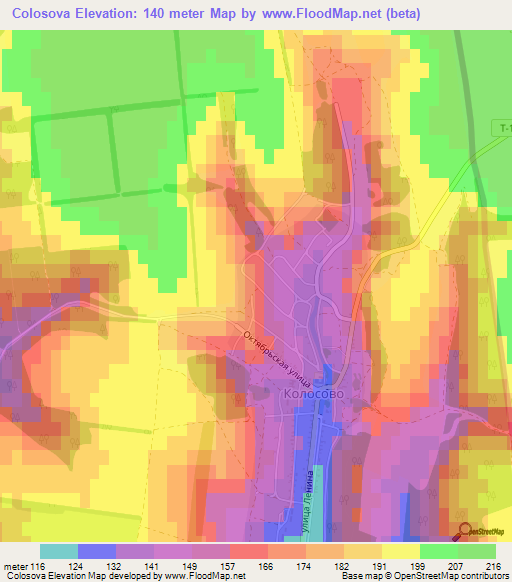 Colosova,Moldova Elevation Map