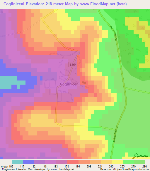 Cogilniceni,Moldova Elevation Map