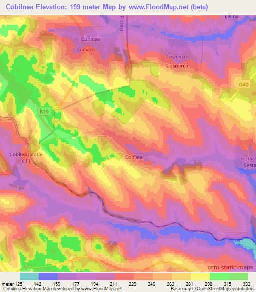 Cobilnea,Moldova Elevation Map