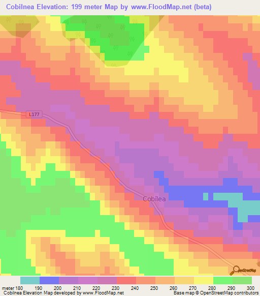 Cobilnea,Moldova Elevation Map