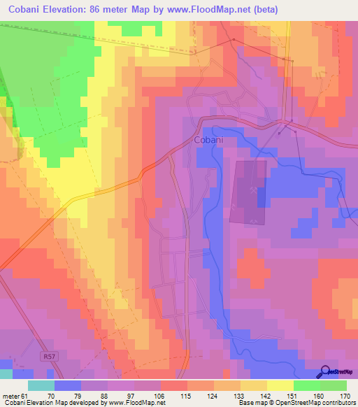 Cobani,Moldova Elevation Map