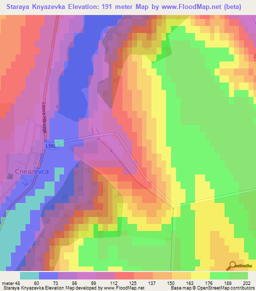 Staraya Knyazevka,Moldova Elevation Map