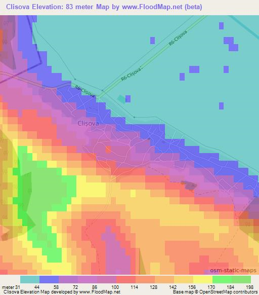 Clisova,Moldova Elevation Map