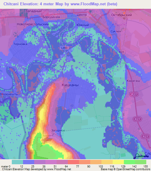 Chitcani,Moldova Elevation Map