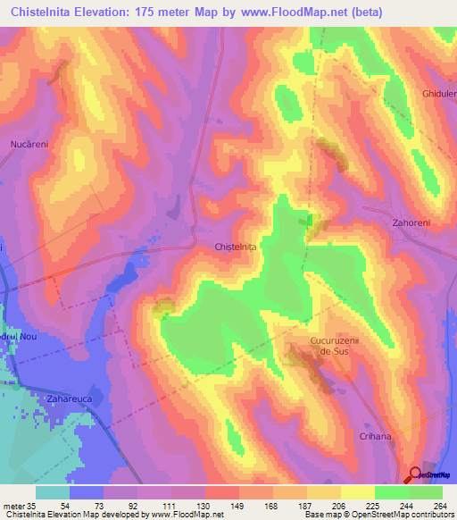 Chistelnita,Moldova Elevation Map