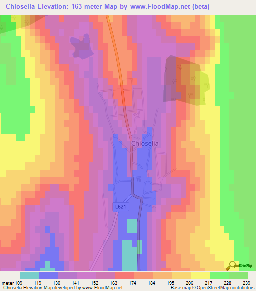 Chioselia,Moldova Elevation Map