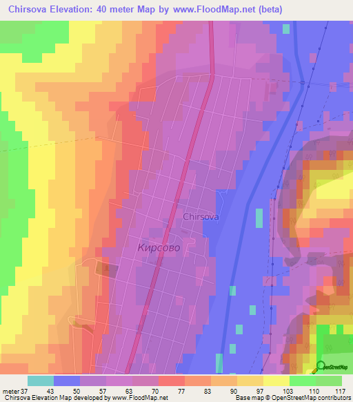 Chirsova,Moldova Elevation Map