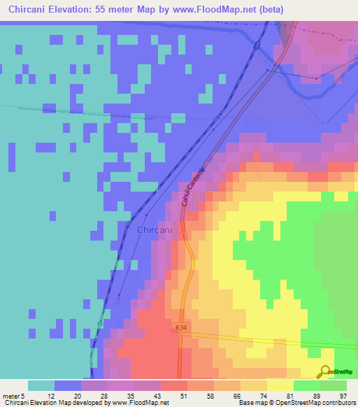 Chircani,Moldova Elevation Map