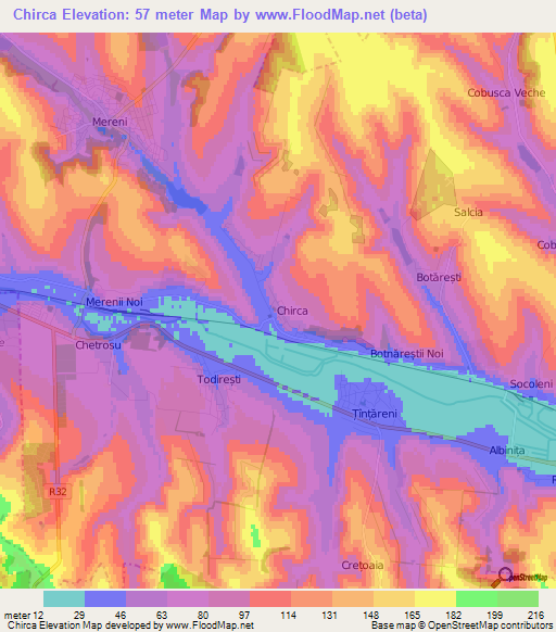 Chirca,Moldova Elevation Map