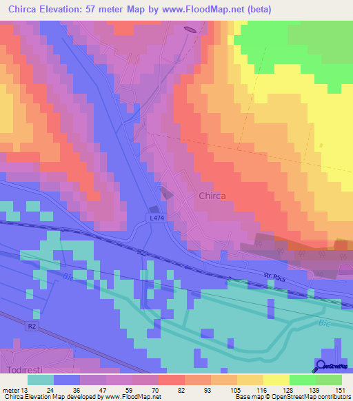 Chirca,Moldova Elevation Map