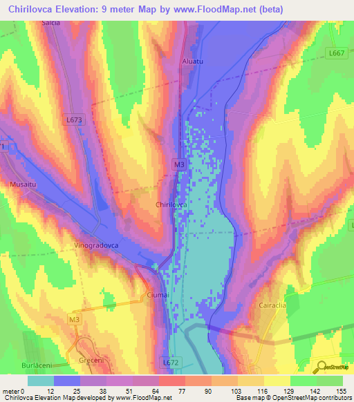 Chirilovca,Moldova Elevation Map