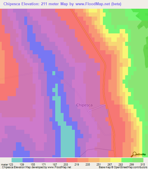 Chipesca,Moldova Elevation Map