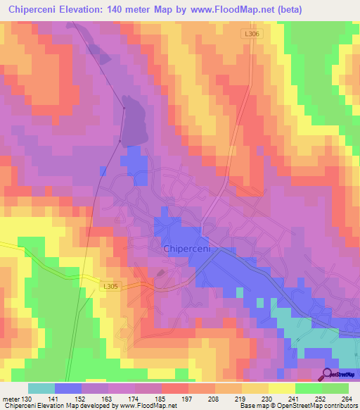 Chiperceni,Moldova Elevation Map