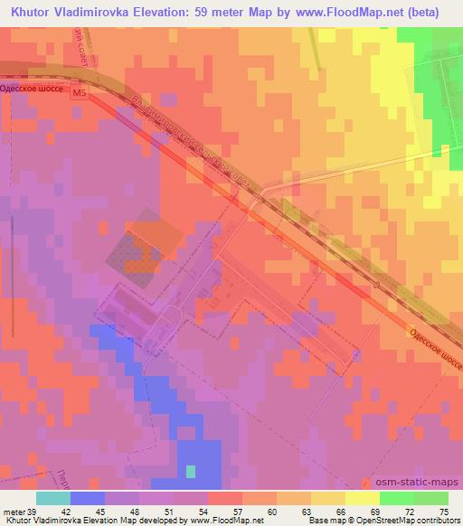 Khutor Vladimirovka,Moldova Elevation Map