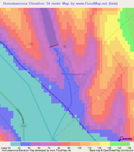 Homuteanovca,Moldova Elevation Map