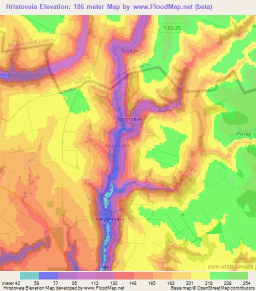 Hristovaia,Moldova Elevation Map