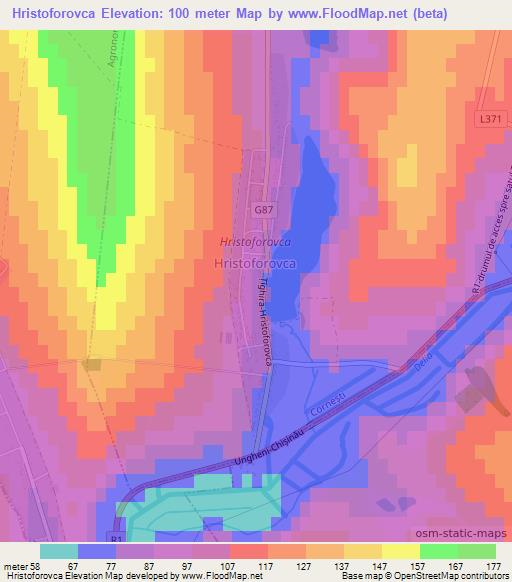 Hristoforovca,Moldova Elevation Map