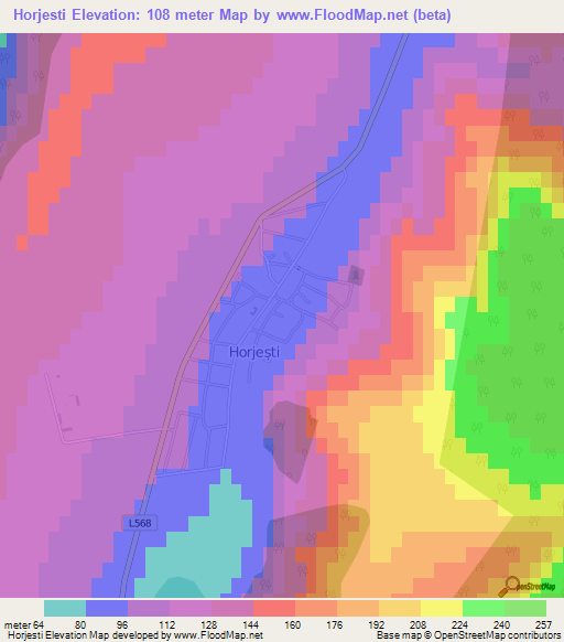 Horjesti,Moldova Elevation Map