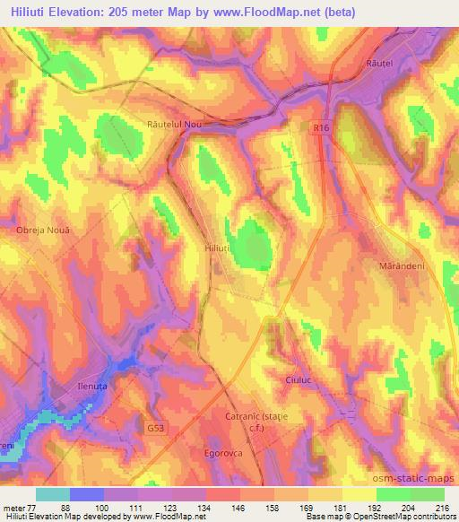 Hiliuti,Moldova Elevation Map