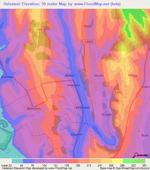 Helesteni,Moldova Elevation Map