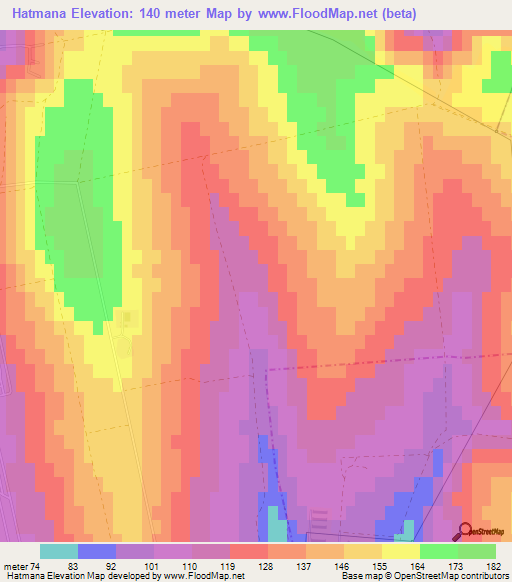 Hatmana,Moldova Elevation Map