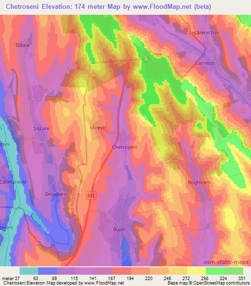 Chetroseni,Moldova Elevation Map