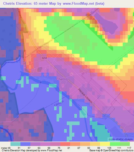 Chetris,Moldova Elevation Map