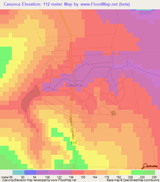 Casunca,Moldova Elevation Map