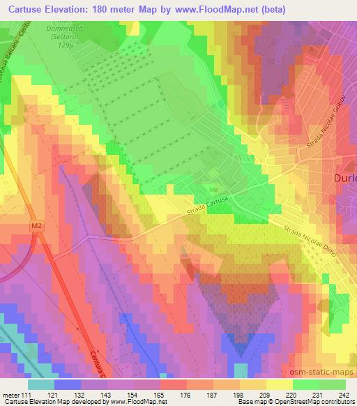 Cartuse,Moldova Elevation Map