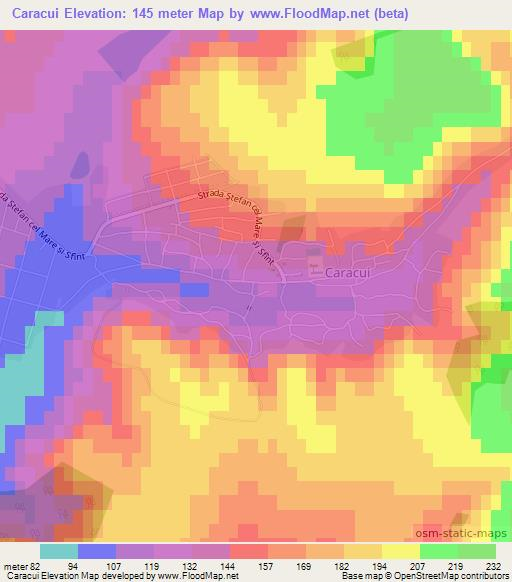 Caracui,Moldova Elevation Map