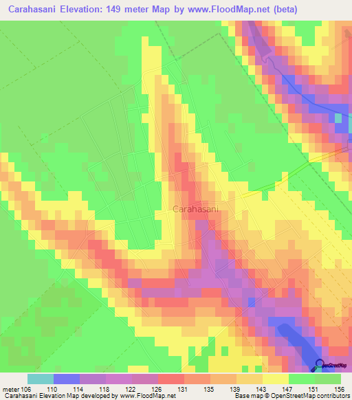 Carahasani,Moldova Elevation Map