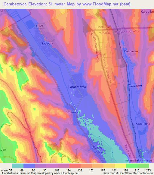 Carabetovca,Moldova Elevation Map