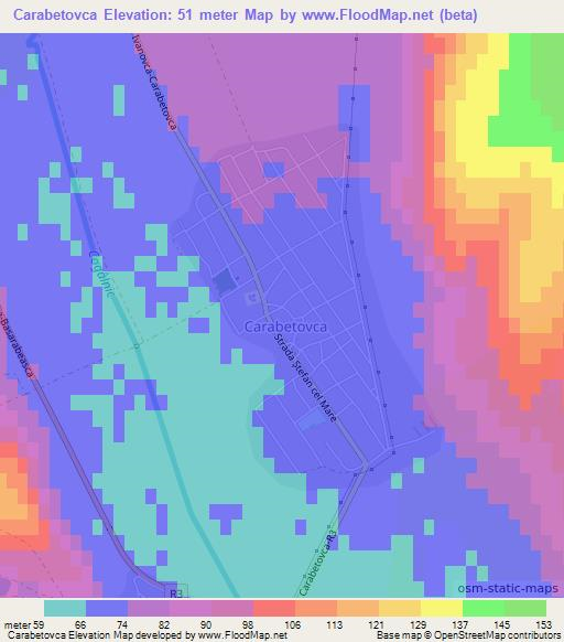 Carabetovca,Moldova Elevation Map