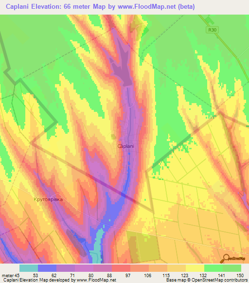 Caplani,Moldova Elevation Map