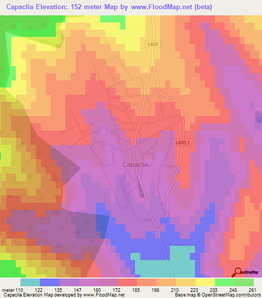 Capaclia,Moldova Elevation Map