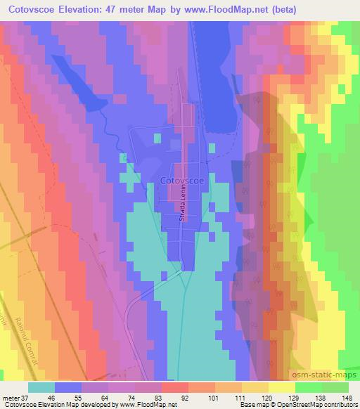 Cotovscoe,Moldova Elevation Map