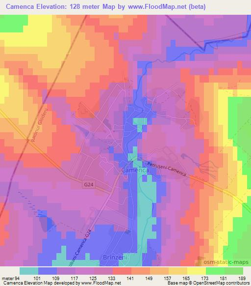 Camenca,Moldova Elevation Map