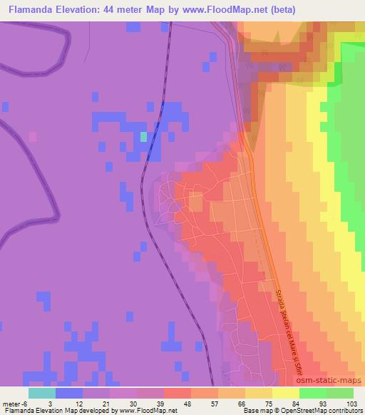 Flamanda,Moldova Elevation Map