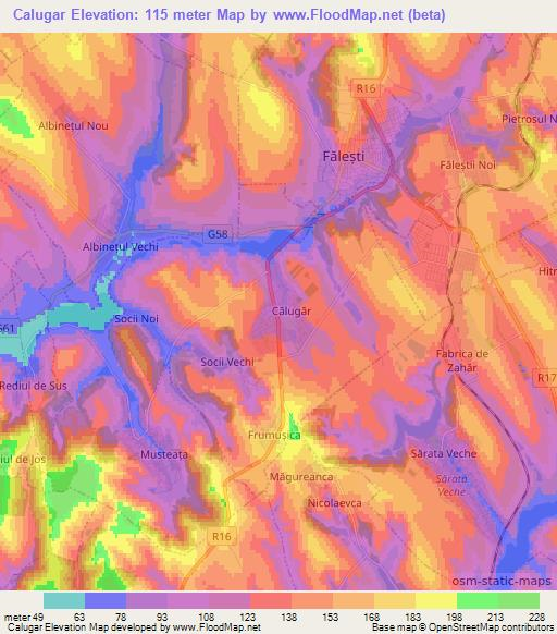 Calugar,Moldova Elevation Map