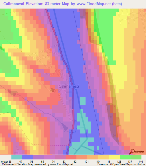 Calimanesti,Moldova Elevation Map