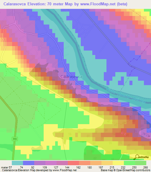 Calarasovca,Moldova Elevation Map