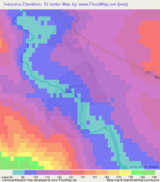 Ivanovca,Moldova Elevation Map