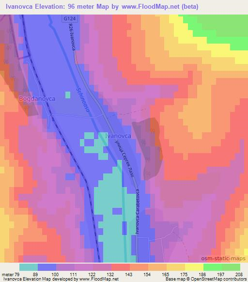 Ivanovca,Moldova Elevation Map