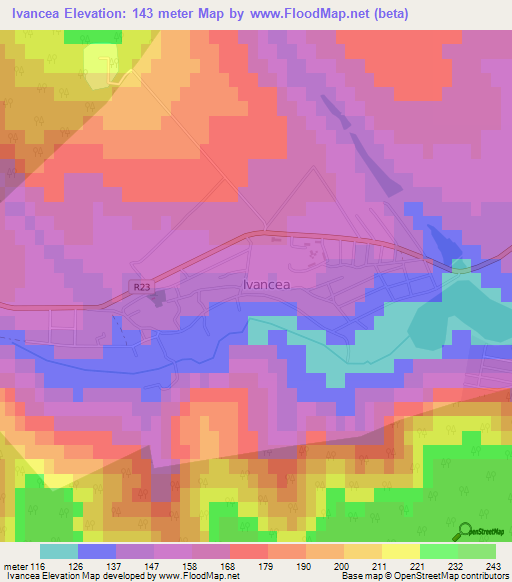 Ivancea,Moldova Elevation Map