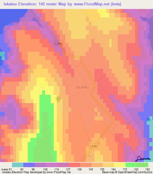 Iskaleu,Moldova Elevation Map