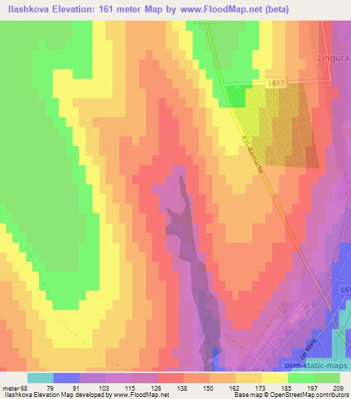 Ilashkova,Moldova Elevation Map