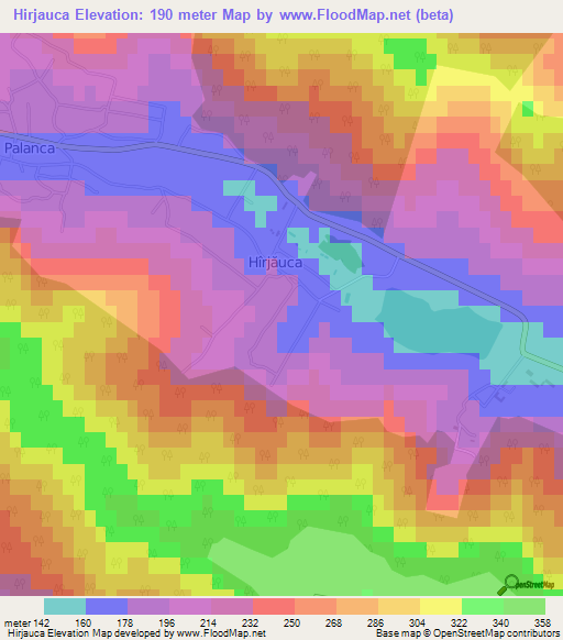 Hirjauca,Moldova Elevation Map